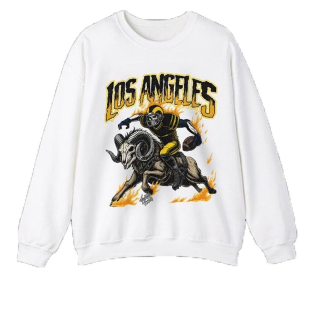 Los Angeles Football Sweatshirt – Vintage Skeleton Graphic Pullover
